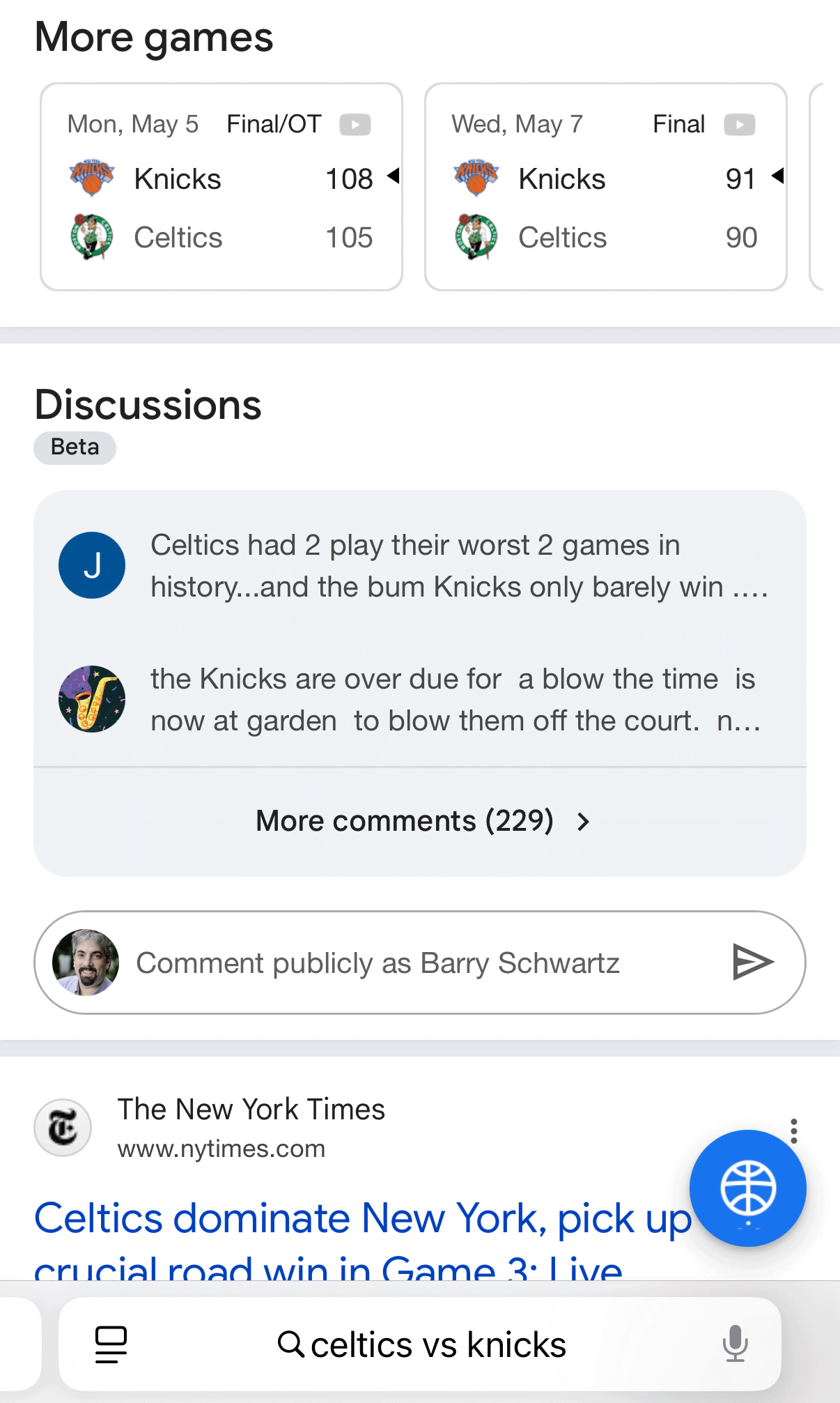 Google Search Discussions Beta